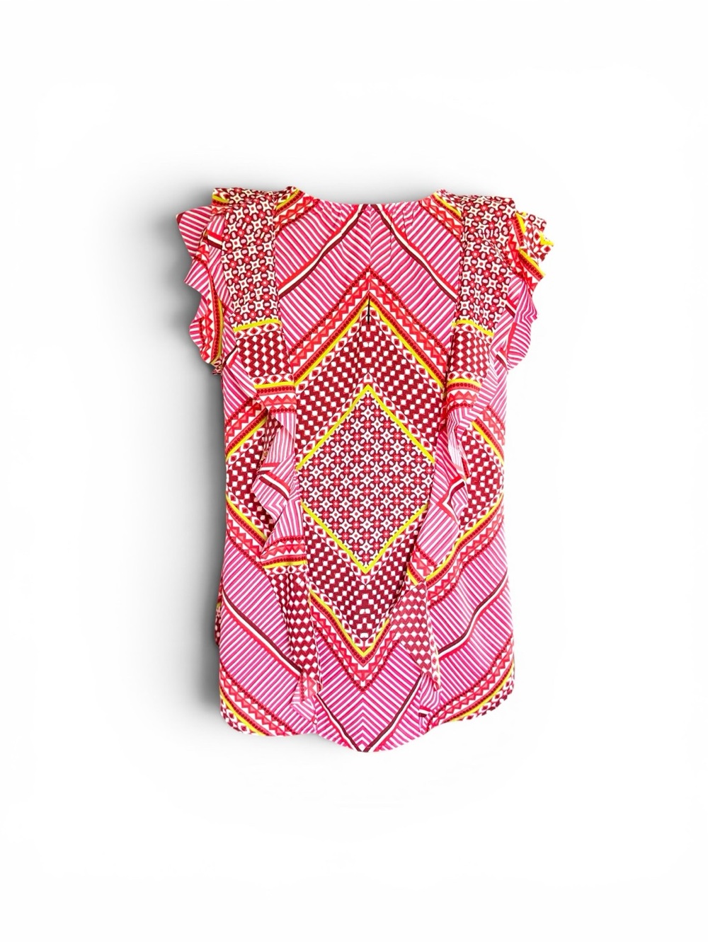 Banana Republic Pink Ruffled Knit Shell